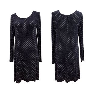 Old Navy Polka‎ Dot Swing Dress Black White Size M Flowy Casual Vintage Look